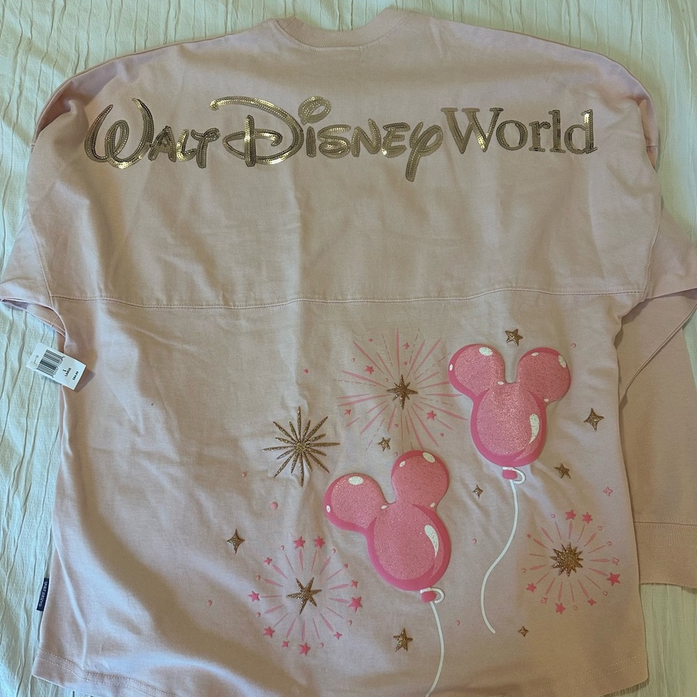 WDW Disney Pink and Gold Mickey Mouse balloon spirit jersey